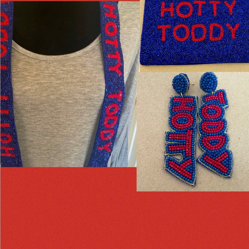 LAST ONE!! Blue and Red 'Hotty Toddy' Accessories Set